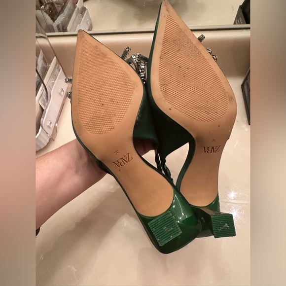 Blogger fav 2 Zara pointed toe rhinestone embellished heels.  Size 6. - Picture 11 of 12